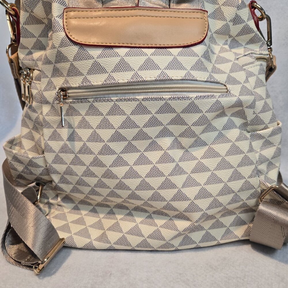 Stylish Large Faux Leather Backpack And Wristlet … - image 8